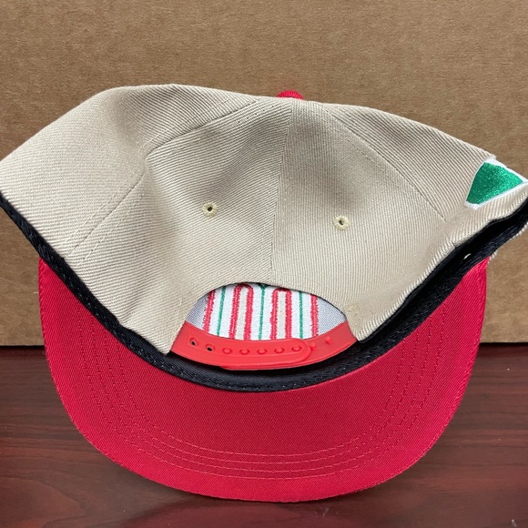 Mexico Snapback Hat Flag 3D M Embroidery Mexico Baseball Acrylic Cap Tan Khaki - Picture 4 of 5